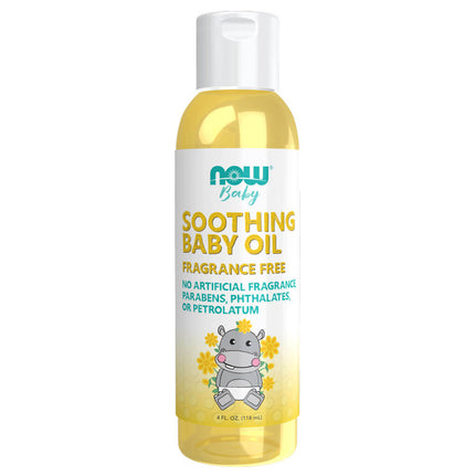 NOW Baby Soothing Baby Oil - Fragrance Free (4 fl oz)